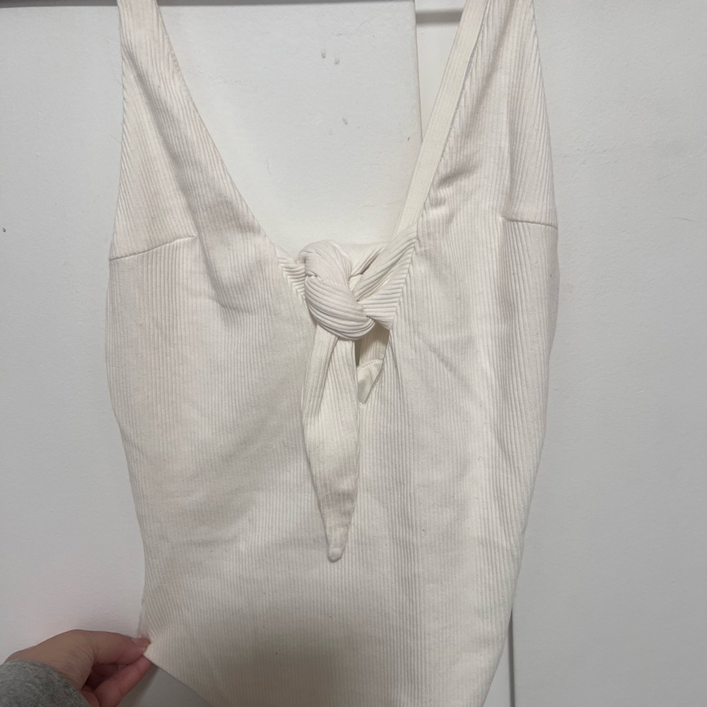Tiger Mist Cream Ribbed Bodysuit